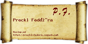 Preckl Fedóra névjegykártya